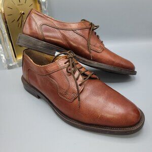 Bostonian Strada Men's Size 10D Brown Italian Leather Oxford Lace-Up Dress Shoes